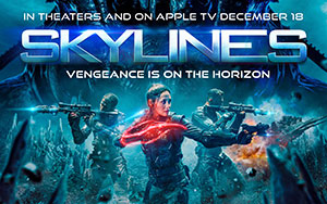 An English action sci-fi film, `Skylines` directed by Liam O`Donnell